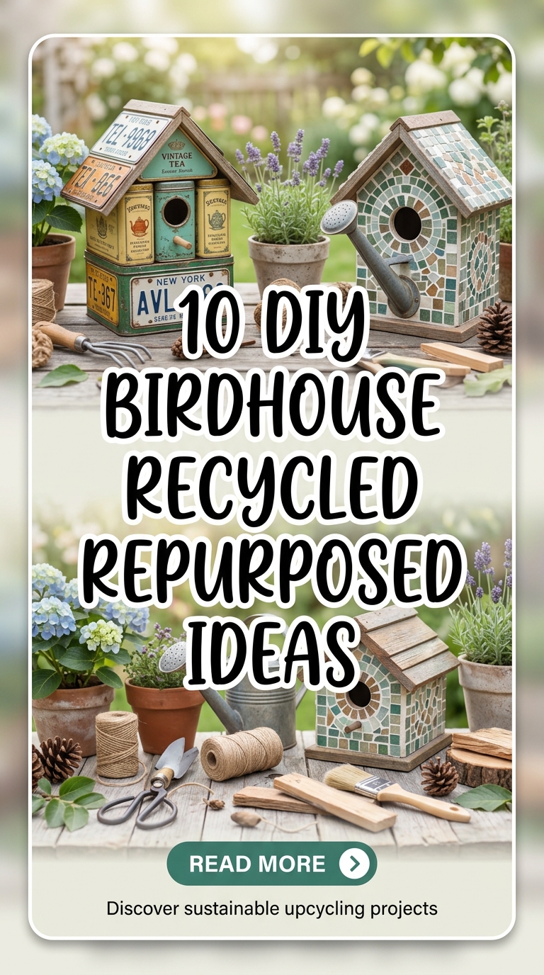 10 DIY Birdhouse Recycled Repurposed Ideas