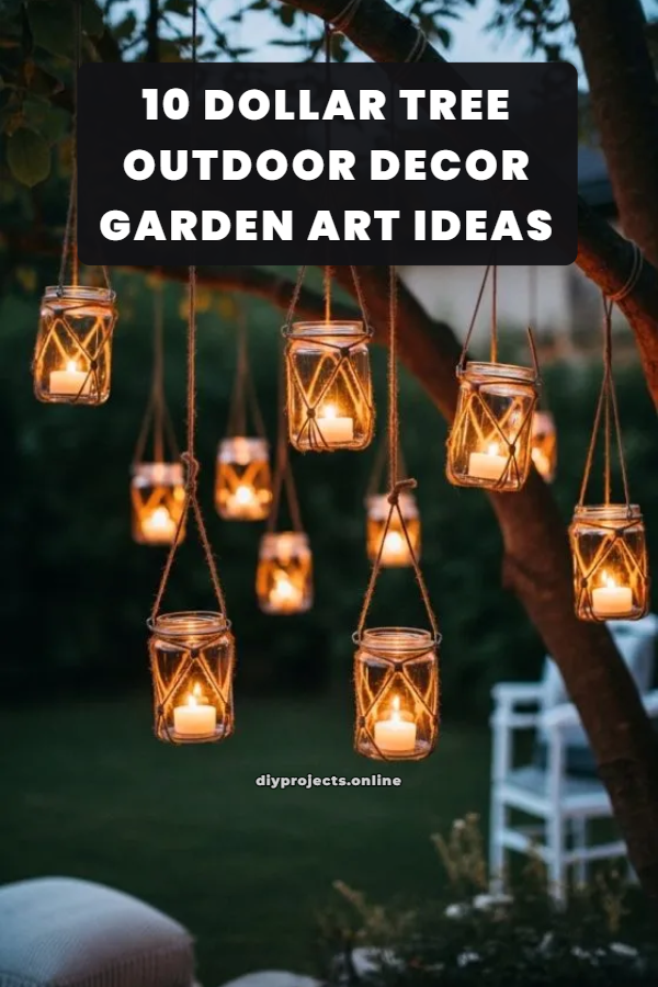 10 Dollar Tree Outdoor Decor Garden Art Ideas