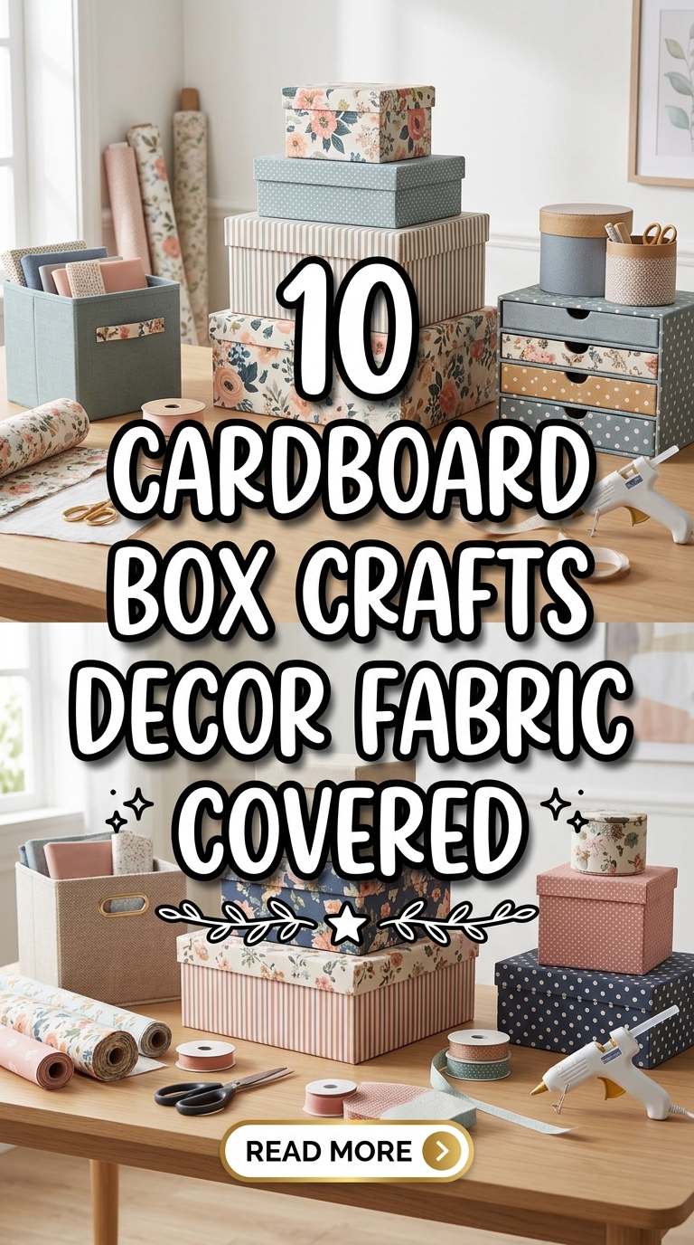 10 Cardboard Box Crafts Decor Fabric Covered
