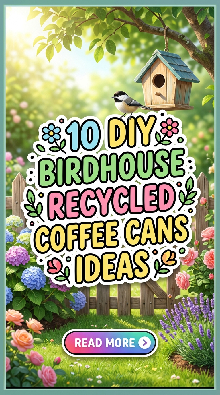 10 DIY Birdhouse Recycled Coffee Cans Ideas