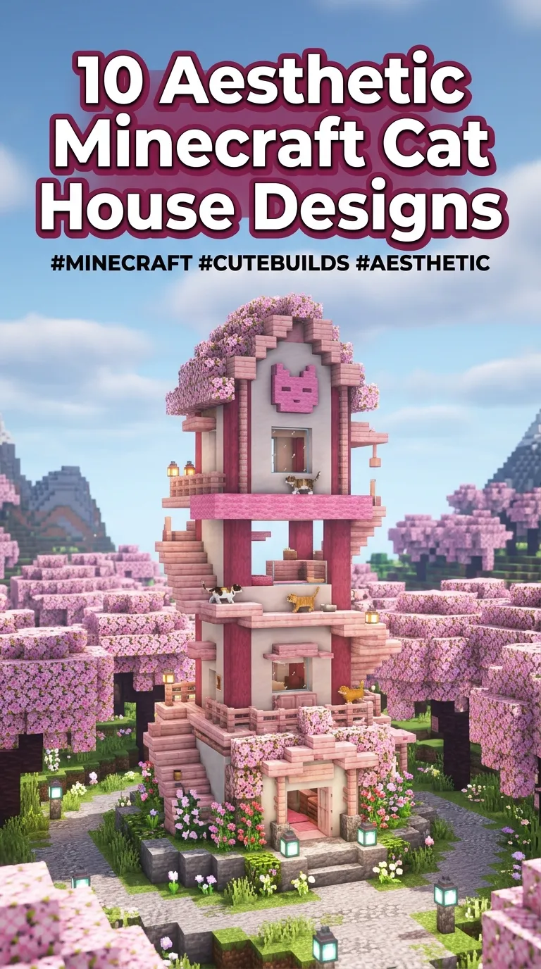 10 Cat House Minecraft Ideas Aesthetic